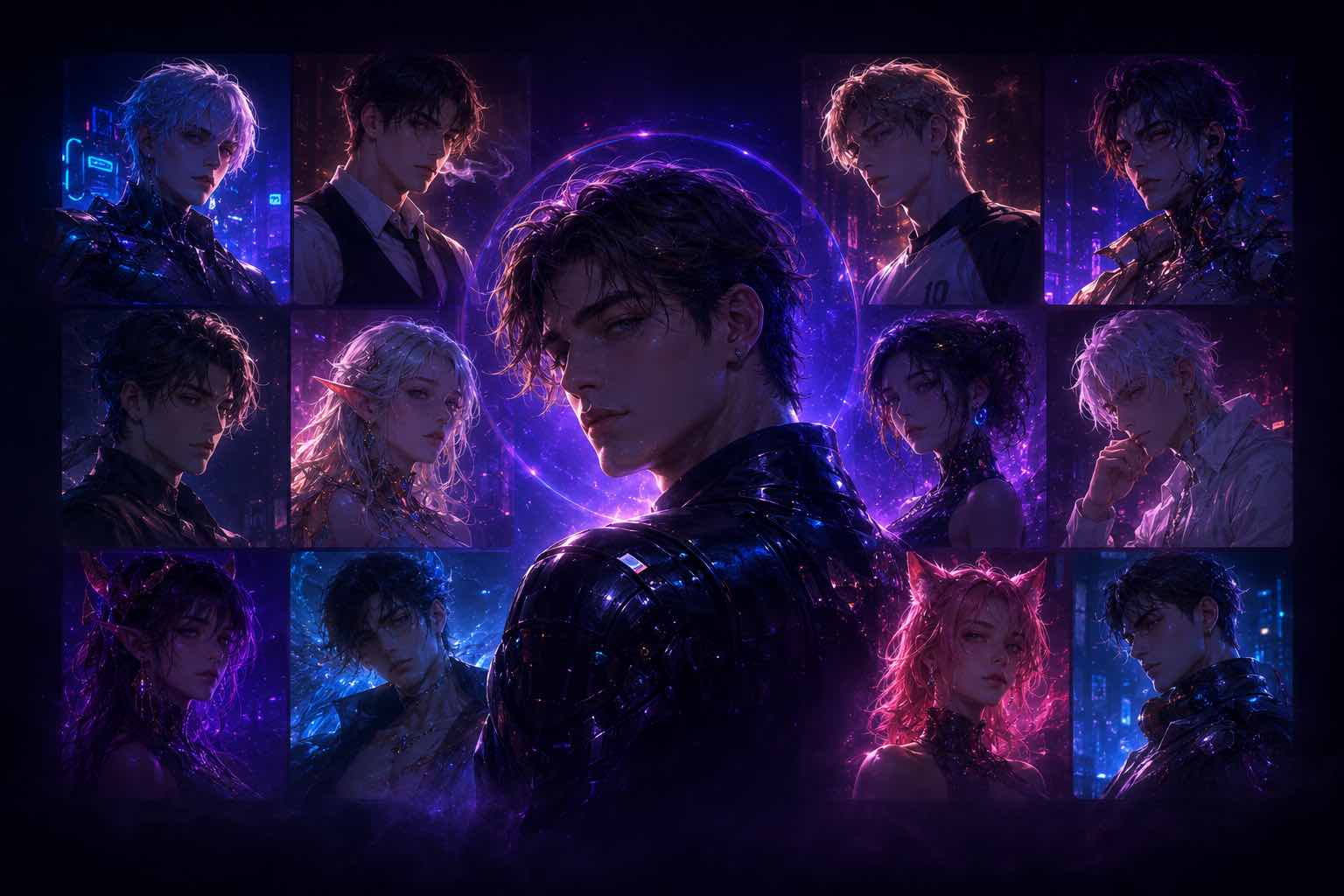 AI character collage showing diverse AI companions